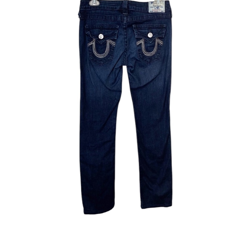 Beaded Embellished Jeans True Religion Dark Wash Straight Pants – SZ 28